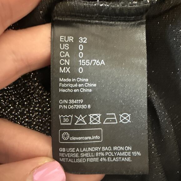 H&M Divided Women’s 0 Sexy Party Metallic Sparkle Bodycon Mini Dress Occasion - Picture 9 of 13